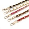 Leather-covered aluminum chain bag strap with metal dog buckle Shoulder bag chain Crossbody bag strap Leather handbag strap Accessories