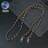 Leather-covered aluminum chain bag strap with metal dog buckle Shoulder bag chain Crossbody bag strap Leather handbag strap Accessories