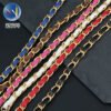 Leather-covered aluminum chain bag strap with metal dog buckle Shoulder bag chain Crossbody bag strap Leather handbag strap Accessories