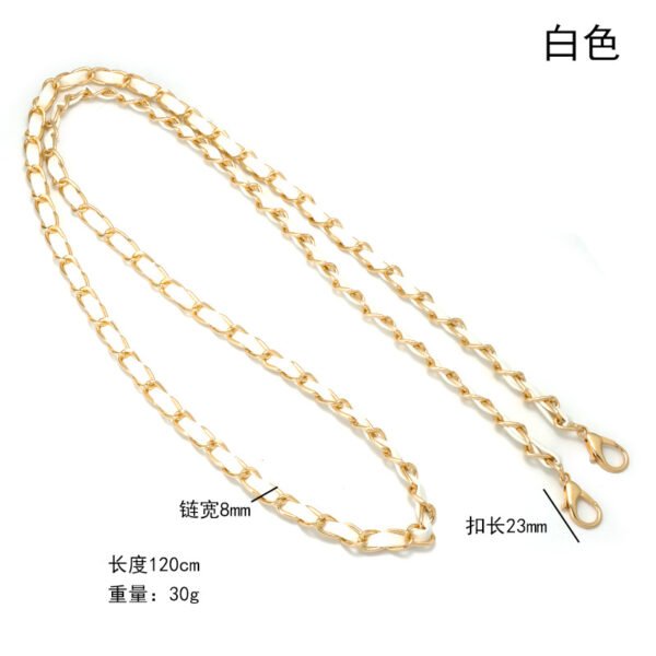 Leather-covered aluminum chain bag strap with metal dog buckle Shoulder bag chain Crossbody bag strap Leather handbag strap Accessories