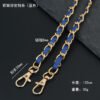 Leather-covered aluminum chain bag strap with metal dog buckle Shoulder bag chain Crossbody bag strap Leather handbag strap Accessories