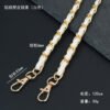 Leather-covered aluminum chain bag strap with metal dog buckle Shoulder bag chain Crossbody bag strap Leather handbag strap Accessories